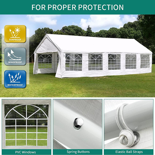 Outdoor Canopy Party Tent with Removable Sidewall Windows