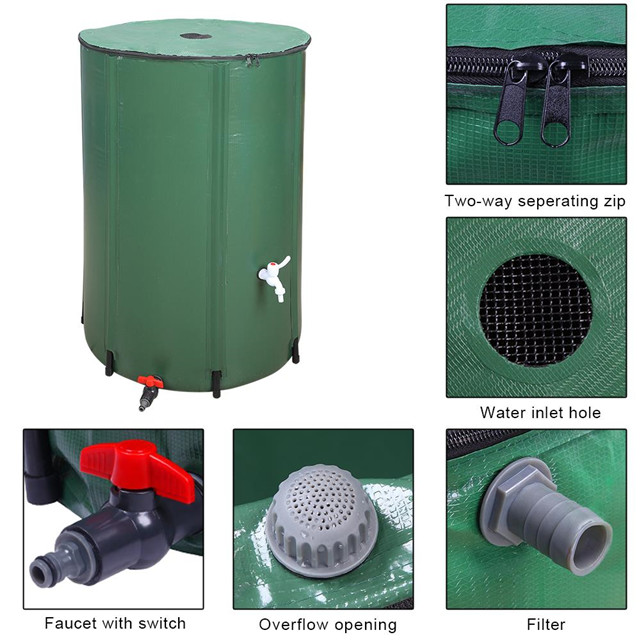 Collapsible Rainwater Collection System Storage Container Tank