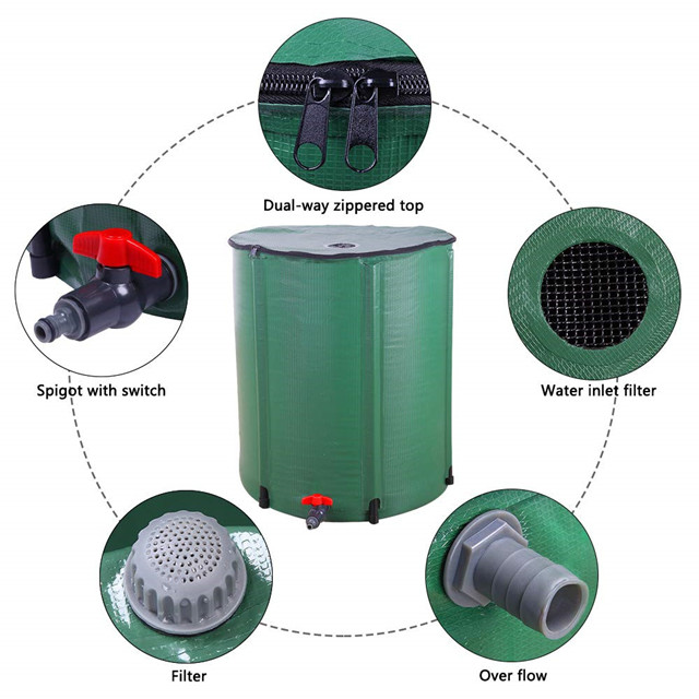 Collapsible Rainwater Collection System Storage Container Tank