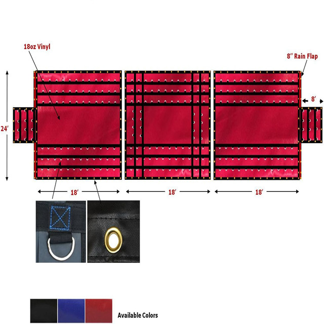 Heavy Duty 3 Piece Set Lumber Tarps for Flatbed Trailer