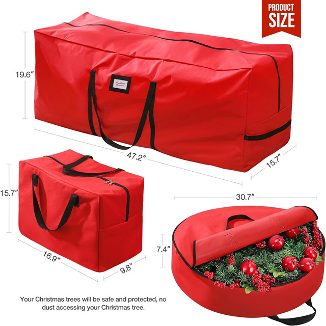 Waterproof Christmas Tree Storage Bag With Carrying Handles 